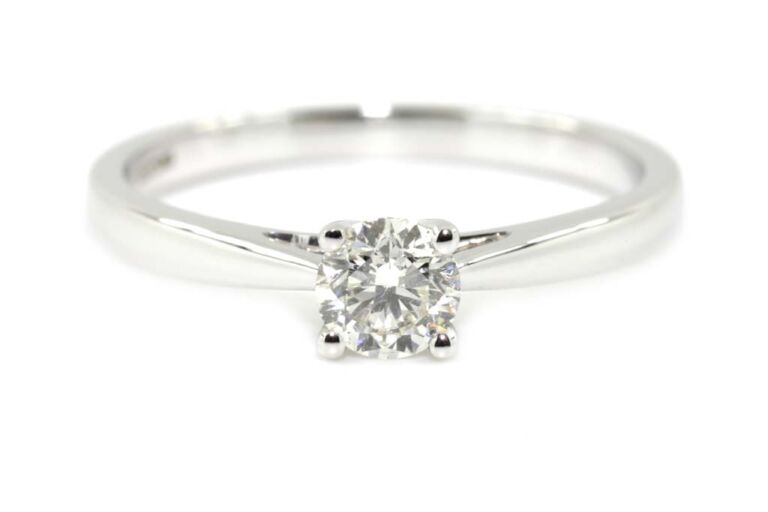 Image 1 for Diamond Solitaire 18ct White Gold Ring Size N