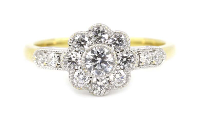 Image 1 for Edwardian Style Diamond Cluster 18ct G Ring Size M