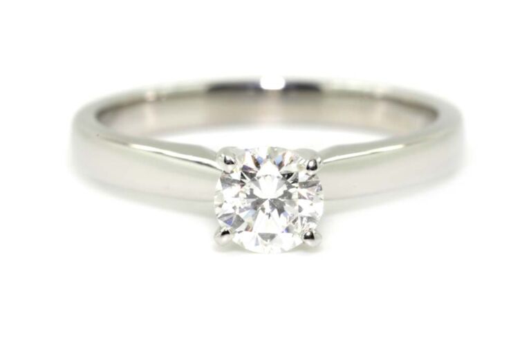 Image 1 for Diamond Solitaire Platinum Ring Size L