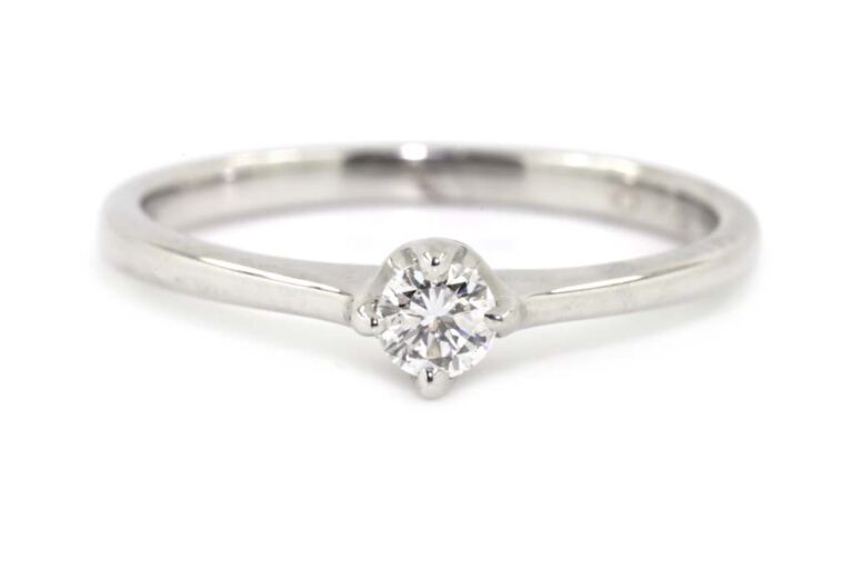 Image 1 for Diamond Solitaire 9ct White Gold Ring Size Q