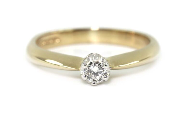 Image 1 for Diamond Solitaire 9ct G Ring Size M