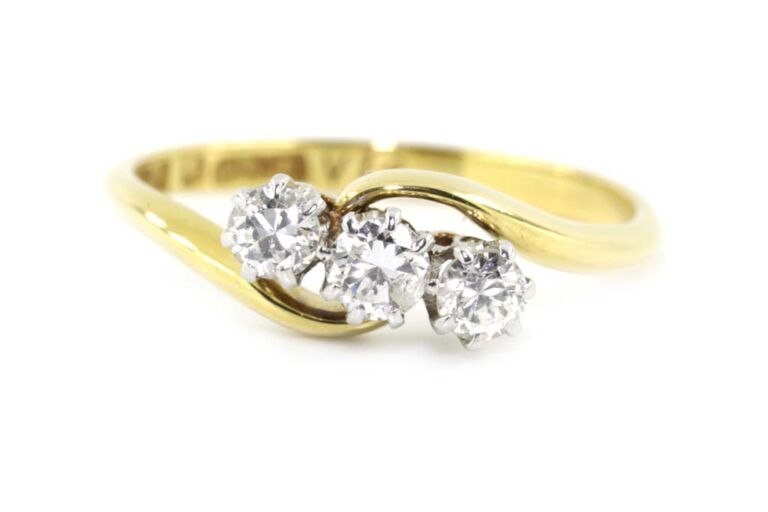 Image 1 for Diamond 3 Stone 18ct G Ring Size K