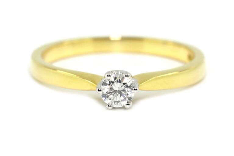 Image 1 for Diamond Solitaire 18ct G Ring Size M