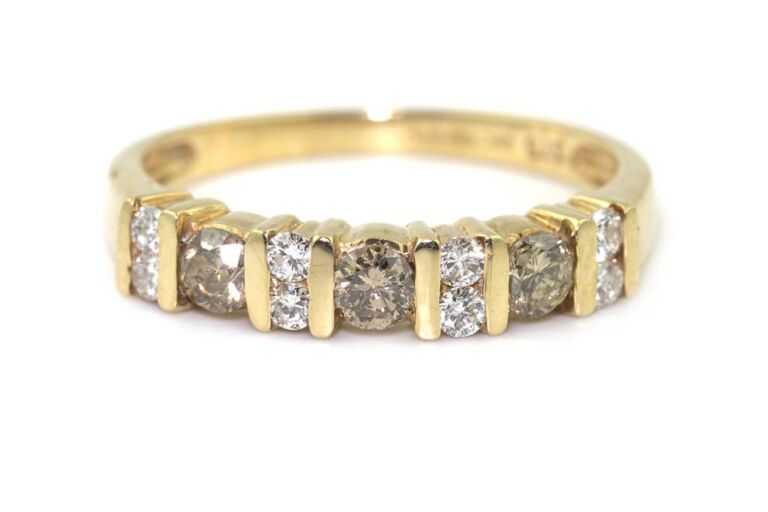 Image 1 for Diamond Half Eternity Ring 9ct Yellow Gold Ring Size K