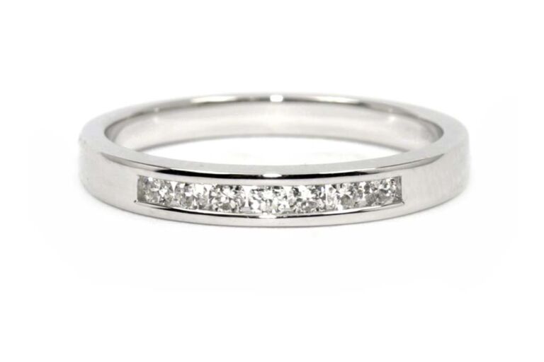 Image 1 for Diamond Half Eternity Ring Platinum Ring Size O