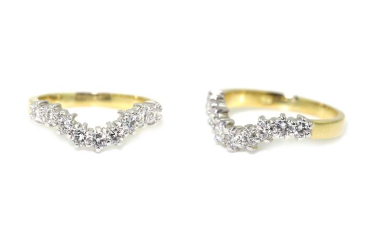 Image 3 for Diamond Shaped Band 18ct G Ring Size K