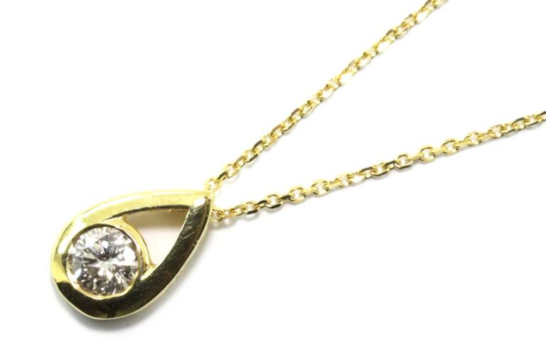 Image 1 for Diamond Pendant & Chain 18ct Yellow Gold