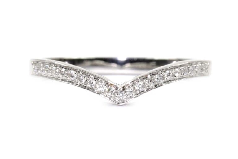 Image 1 for Diamond Wishbone Ring 18ct White Gold Ring Size M