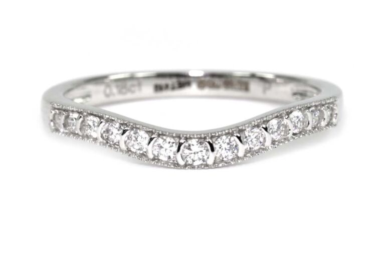 Image 1 for Diamond Shaped Half Eternity Ring 18ct White Gold Ring Size N