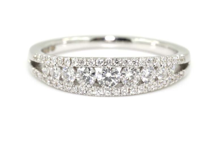 Image 1 for Diamond Half Eternity Ring 18ct White Gold Ring Size L