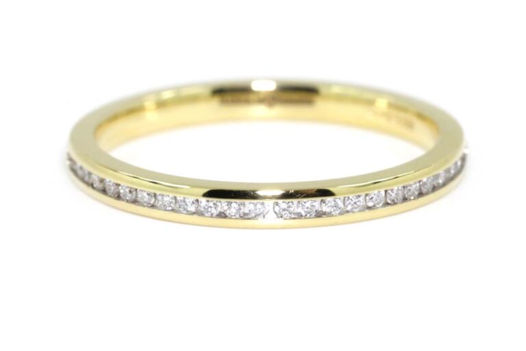 Image 1 for Diamond Half Eternity Ring 18ct Yellow Gold Ring Size M