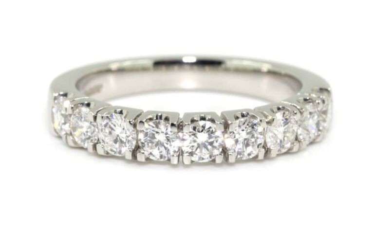 Image 1 for Diamond Half Eternity Ring Platinum Ring Size L
