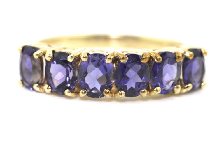 Image 1 for Iolite Band 9ct Yellow Gold Ring Size N