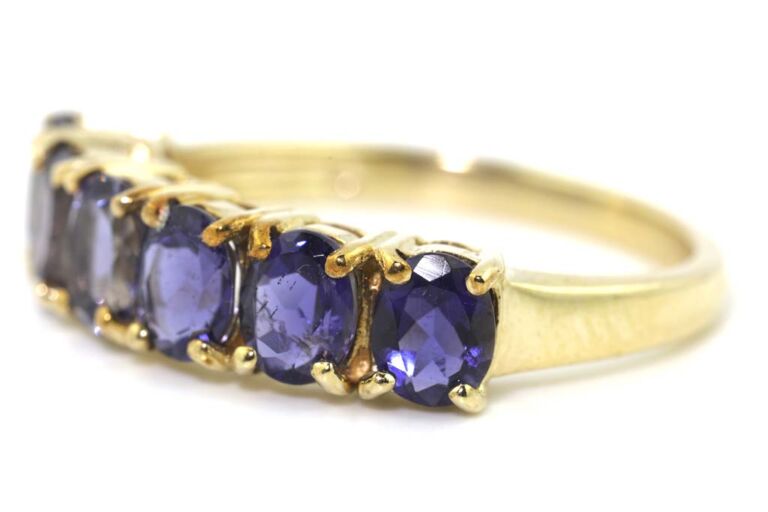 Image 2 for Iolite Band 9ct Yellow Gold Ring Size N