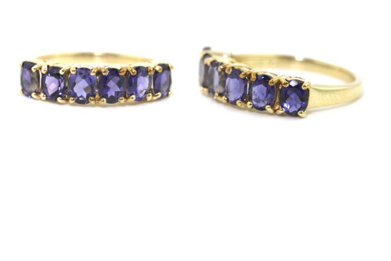 Image 3 for Iolite Band 9ct Yellow Gold Ring Size N