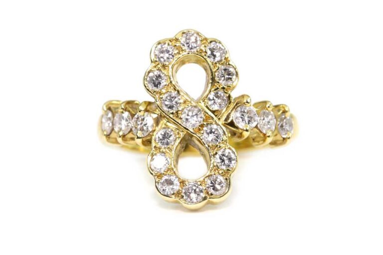 Image 1 for Diamond Cluster 18ct Yellow Gold Ring Size L