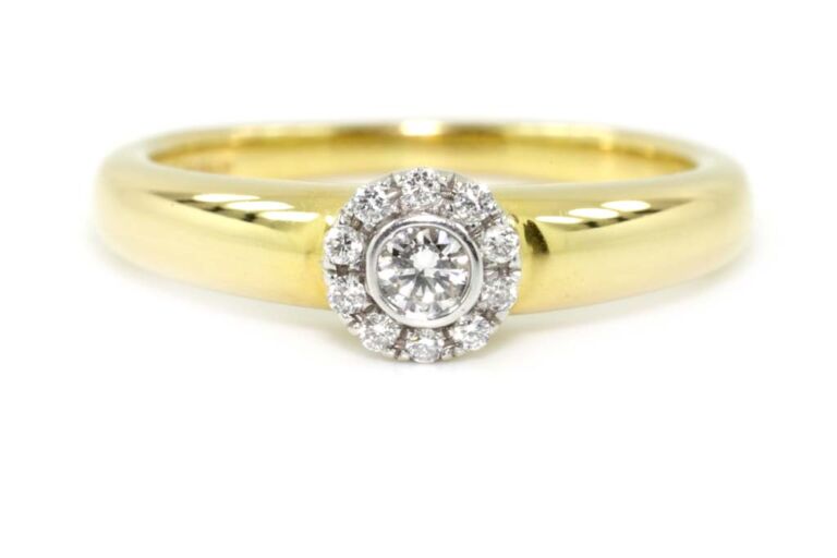 Image 1 for Diamond Cluster 18ct G Ring Size M