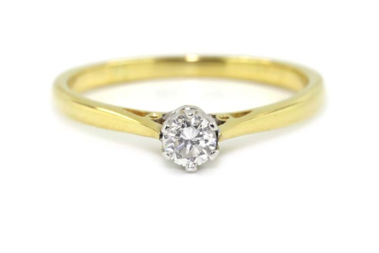 Image 1 for Diamond Solitaire 18ct G Ring Size P