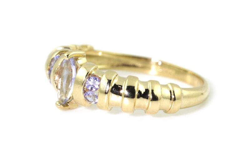 Image 2 for Tanzanite 5 Stone 18ct Yellow Gold Ring Size N