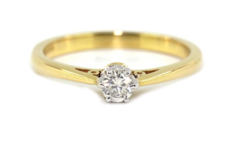 Image 1 for Diamond Solitaire 18ct G Ring Size M