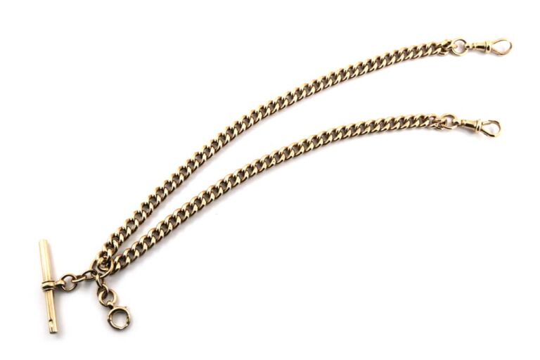 Image 1 for 15.5 Inch Double Albert Chain 15ct Yellow Gold