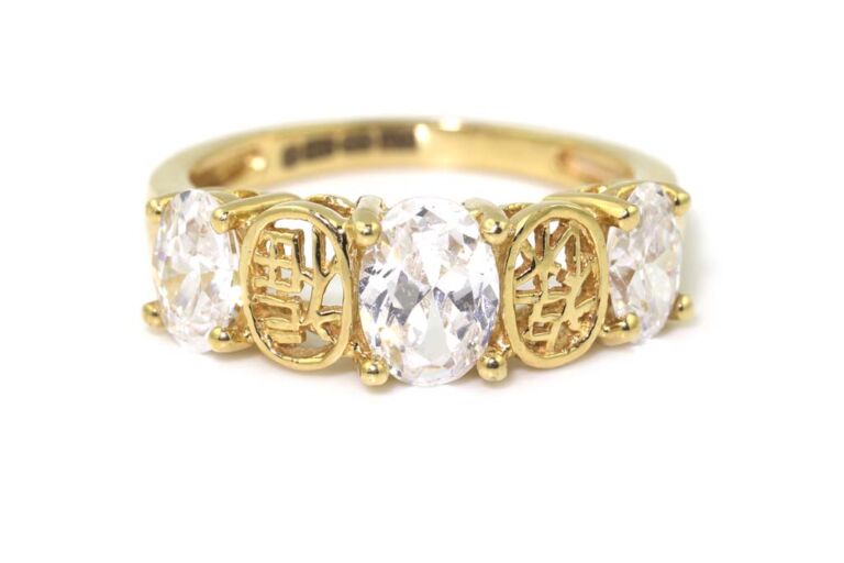 Image 1 for Cubic Zirconia Fortune Band 18ct Yellow Gold Ring Size L