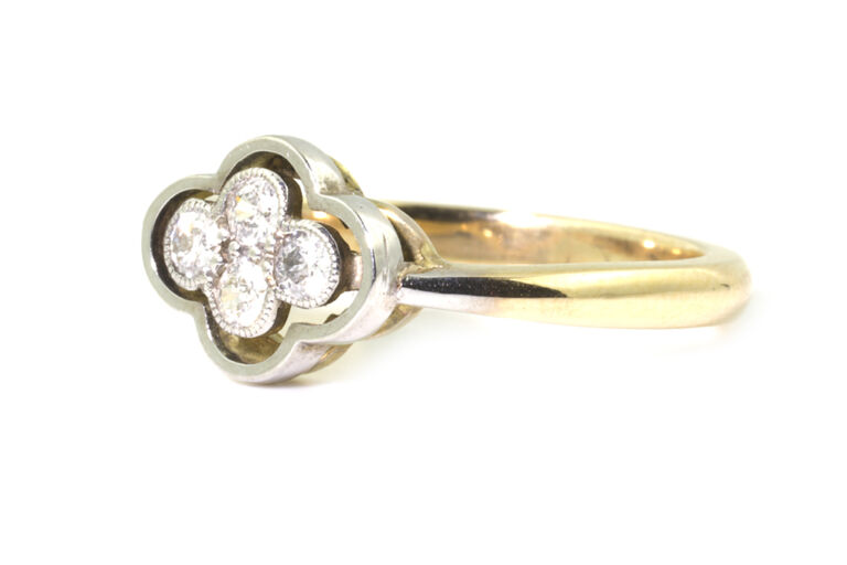 Edwardian Diamond 4 Stone Cluster Ring Size K