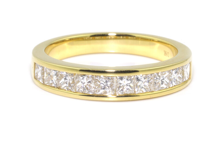 Diamond Half Eternity Ring 18ct Yellow Gold Ring Size L