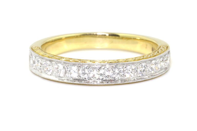 Diamond Half Eternity Ring 18ct gold Size P