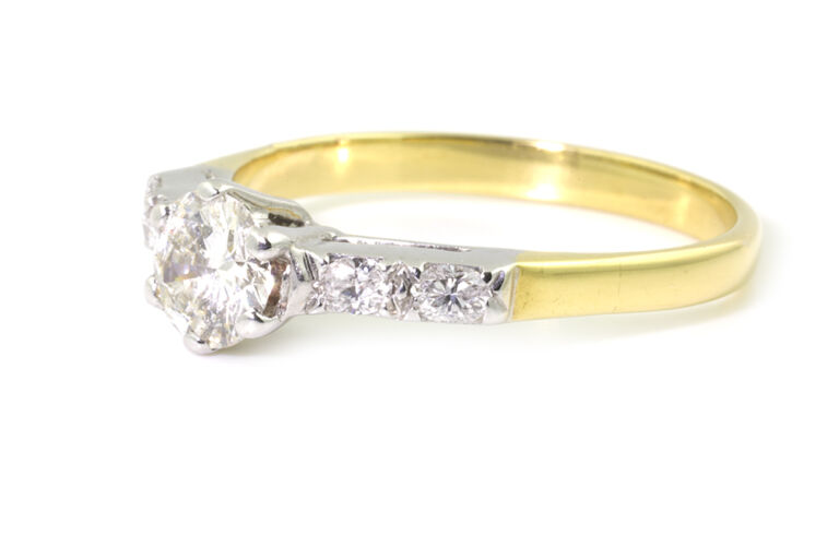 Certified Diamond Solitaire 18ct G Ring Size N