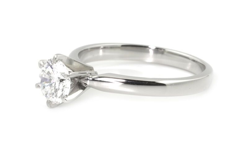 Diamond Solitaire Platinum Ring Size M