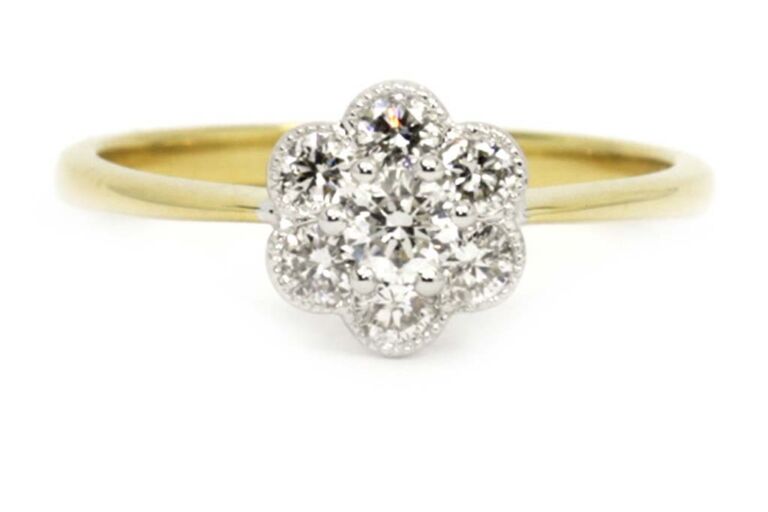 Image 1 for Edwardian Style Diamond Cluster 18ct G Ring Size N