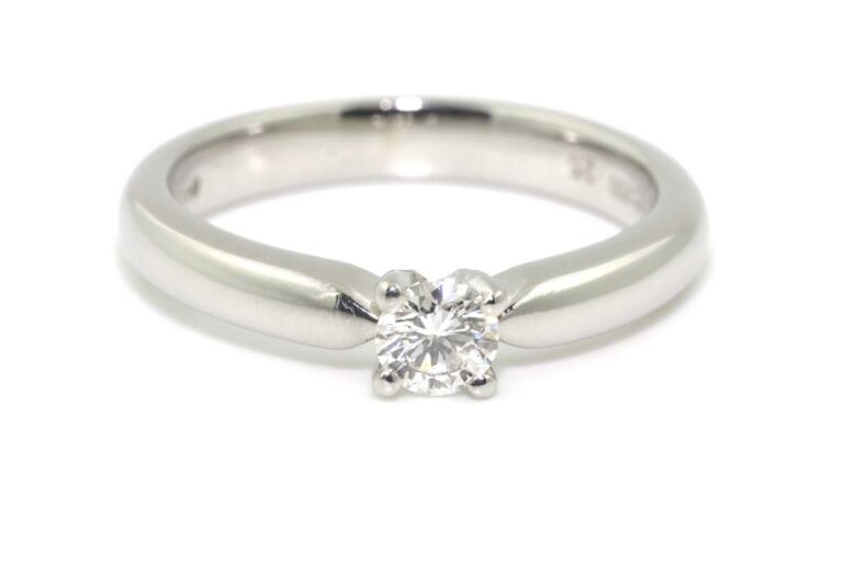 Image 1 for Diamond Solitaire Platinum Ring Size J
