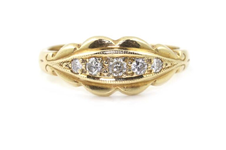 Image 1 for Diamond 5 Stone 18ct Yellow Gold Ring Size L