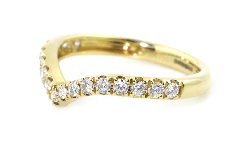Image 2 for Diamond Wishbone Band 18ct Yellow Gold Ring Size L
