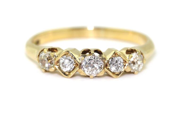 Image 1 for Diamond 5 Stone 18ct Yellow Gold Ring Size T