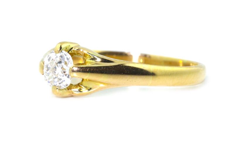 Image 2 for Antique Diamond Solitaire 18ct G Ring Size Q