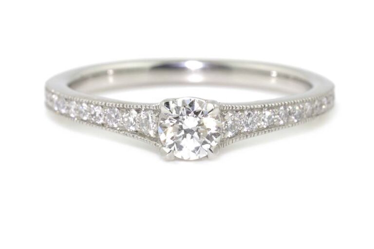 Image 1 for Certified Diamond Solitaire Platinum Ring Size M