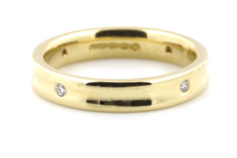 Image 1 for Diamond Set Band 19ct Yellow Gold Ring Size L