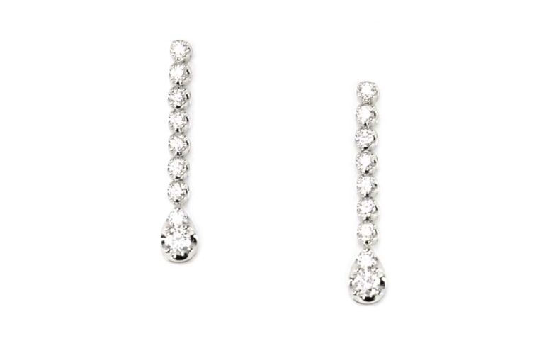 Image 1 for Diamond Line Drop Earrings 18ct White Gold