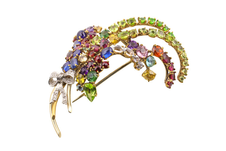 Multi-stone Spray Stylised Brooch
