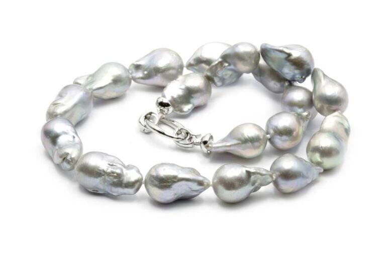 Image 1 for Fireball Cultured Fresh Water Pearl Silver Clasp Necklet
