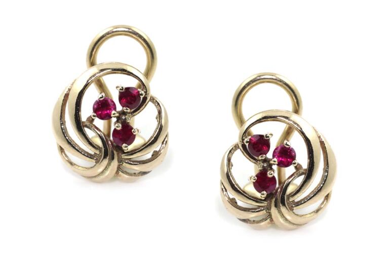 Image 1 for Ruby Clip-on Earrings 9ct Yellow Gold