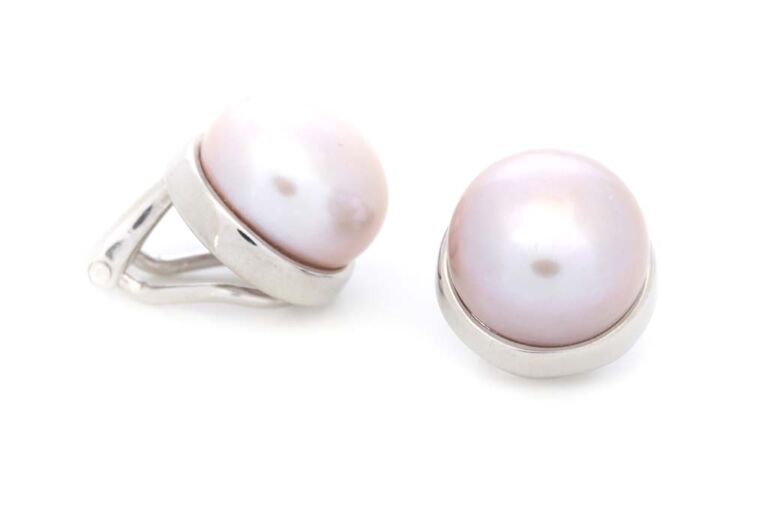Image 1 for Pink Cultured Pearl & Silver Clip-on Earrings