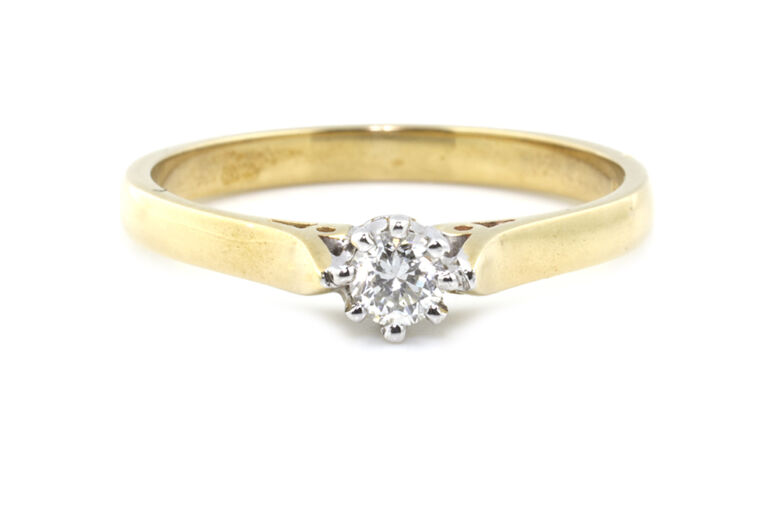 Diamond Solitaire Ring 9ct gold size N