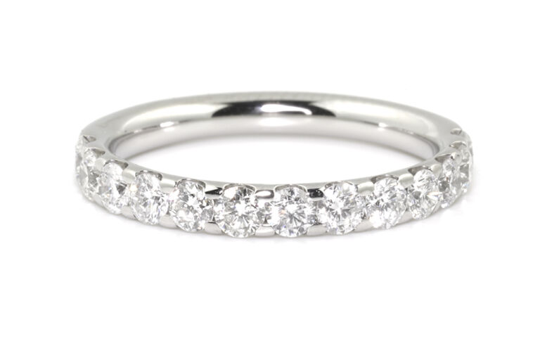 Diamond Half Eternity Ring platinum size O