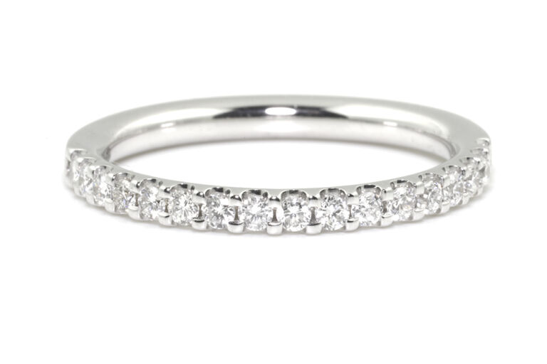 Diamond Half Eternity Ring 18ct white gold Size M