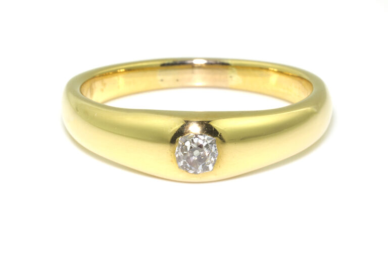 Diamond Single Stone Ring 18ct gold Size O