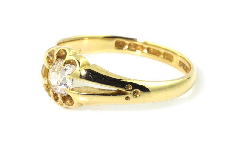 Diamond Single Stone Ring 18ct gold Size N
