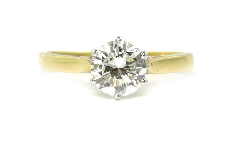 AnchorCert Diamond Solitaire Ring 18ctgold Size M